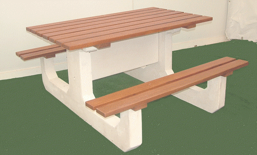 Table pique-nique béton et bois exo Lenzi